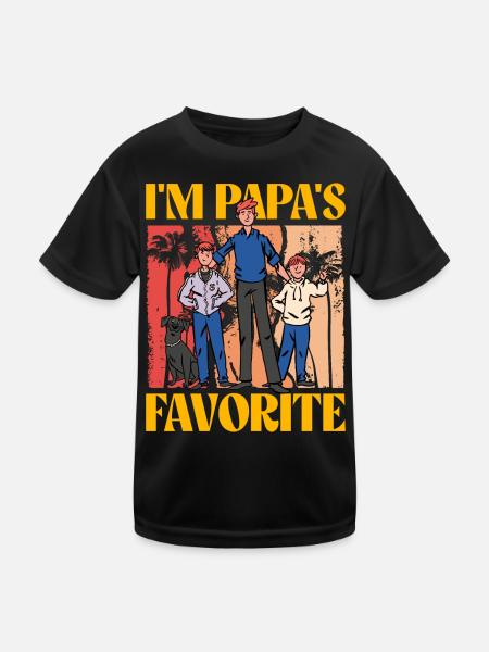 Ich bin Papas Liebling - Kinder Funktions-T-Shirt - Schwarz - Vorne