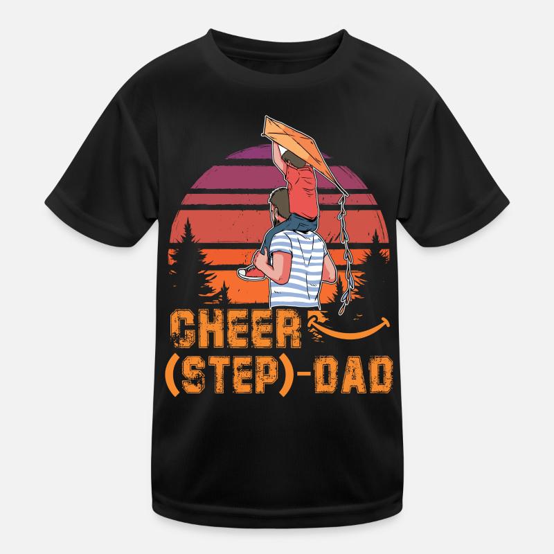 Cheer Step Dad Kids Functional T-Shirt