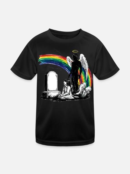 Father Daughter Mourning Grave - Kids Functional T-Shirt - black - Front