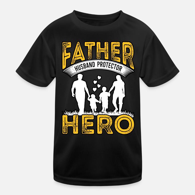 Father Husband Protector Hero Kids Functional T-Shirt