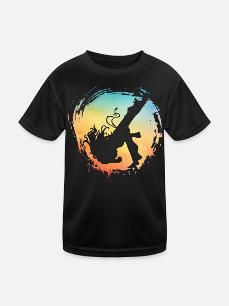 Capoeira - Kinder Funktions-T-Shirt - Schwarz - Vorne