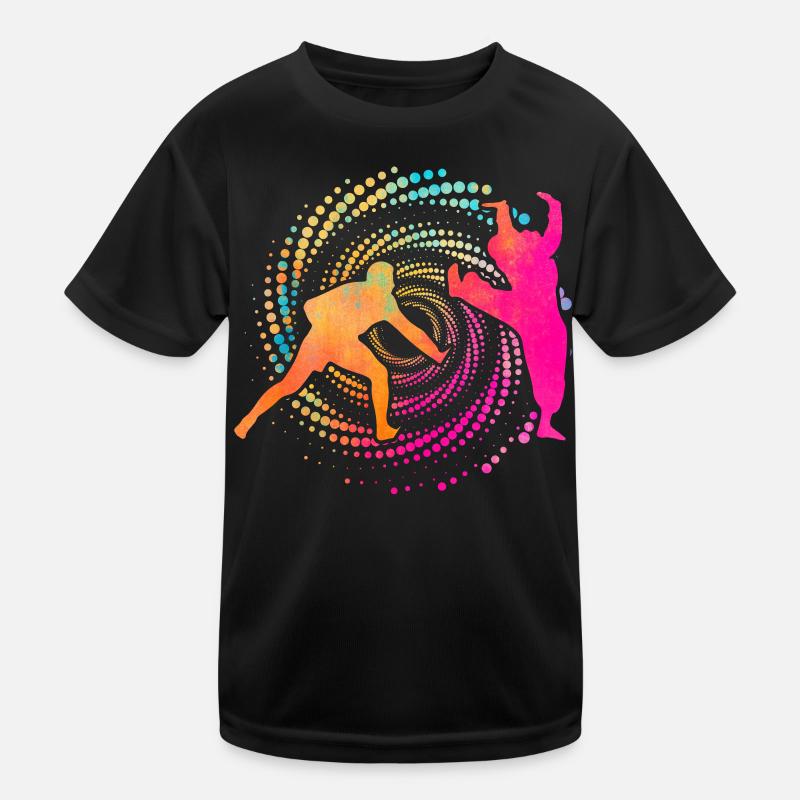 Capoeira - Kinder Funktions-T-Shirt - Schwarz