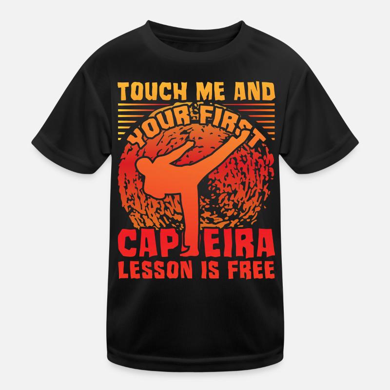 Touch me and your first Capoeira lesson is free Kids Functional T-Shirt