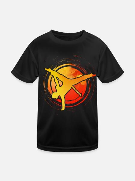 Capoeira - Kinder Funktions-T-Shirt - Schwarz - Vorne