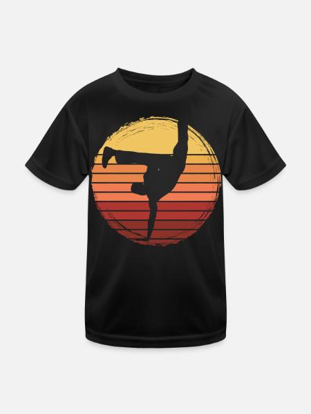 Capoeira - Kinder Funktions-T-Shirt - Schwarz - Vorne