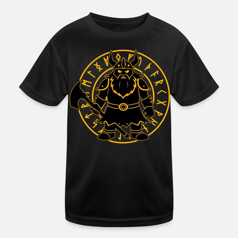 Wikinger - Kinder Funktions-T-Shirt - Schwarz
