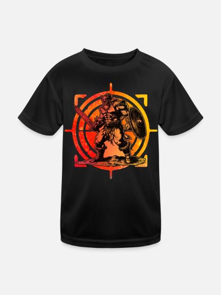 Wikinger - Kinder Funktions-T-Shirt - Schwarz