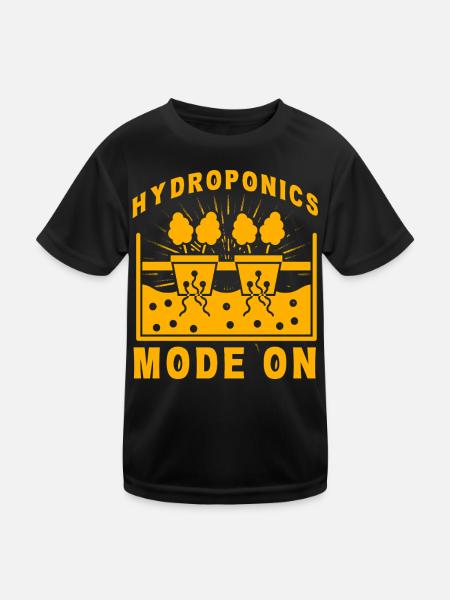 Hydroponics Mode On - Kids Functional T-Shirt - black - Front
