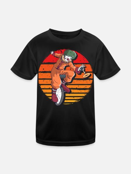 Clown - Kinder Funktions-T-Shirt - Schwarz - Vorne