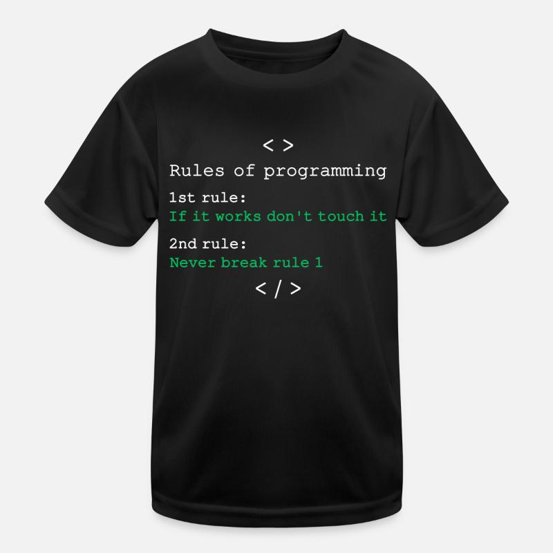 Rules of programming - Kids Functional T-Shirt - black