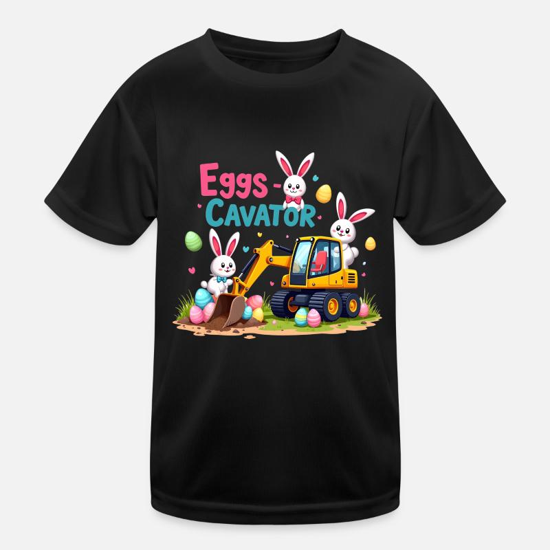 Oeufs Cavator Lapin de Pâques Excavatrice Cercle d’oeufs T-shirt sport Enfant