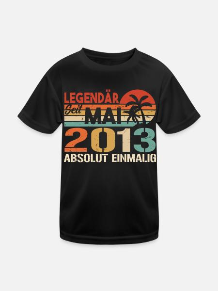 Legendär seit Mai 2013 - Geburtstag im Mai 2013 - Kinder Funktions-T-Shirt - Schwarz - Vorne