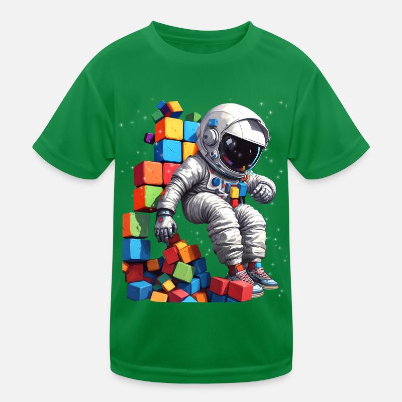 Weltraum Astronaut Vintage Kind Junge Mädchen Kinder Funktions-T-Shirt
