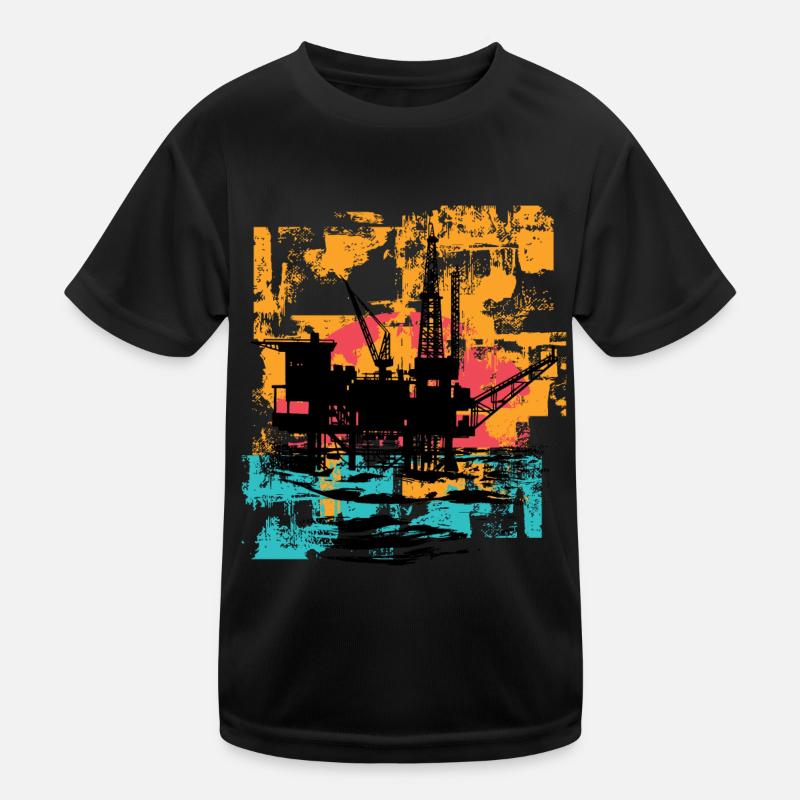 Bohrinsel Arbeiter Kinder Funktions-T-Shirt