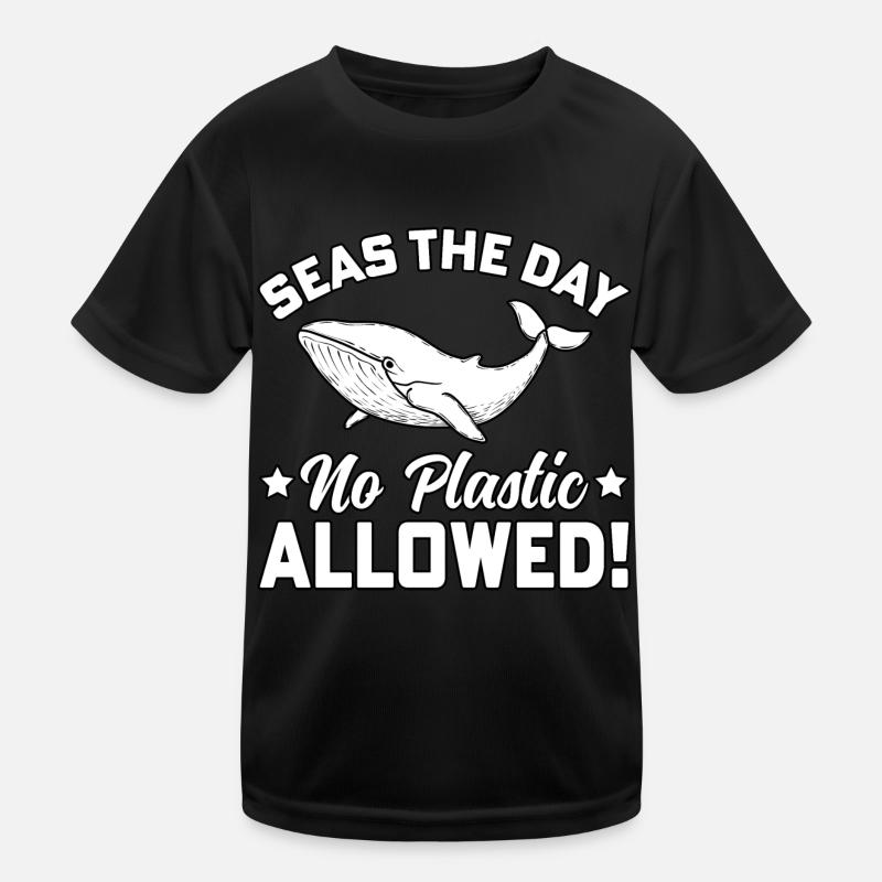Seas the day no plastic allowed Kids Functional T-Shirt