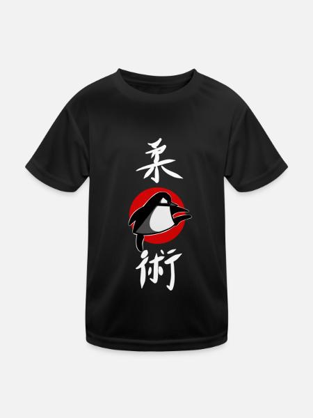 drôle Ju Jutsu Pingouin Jiu Jitsu Shirt Autocollant - T-shirt sport Enfant - noir - Devant