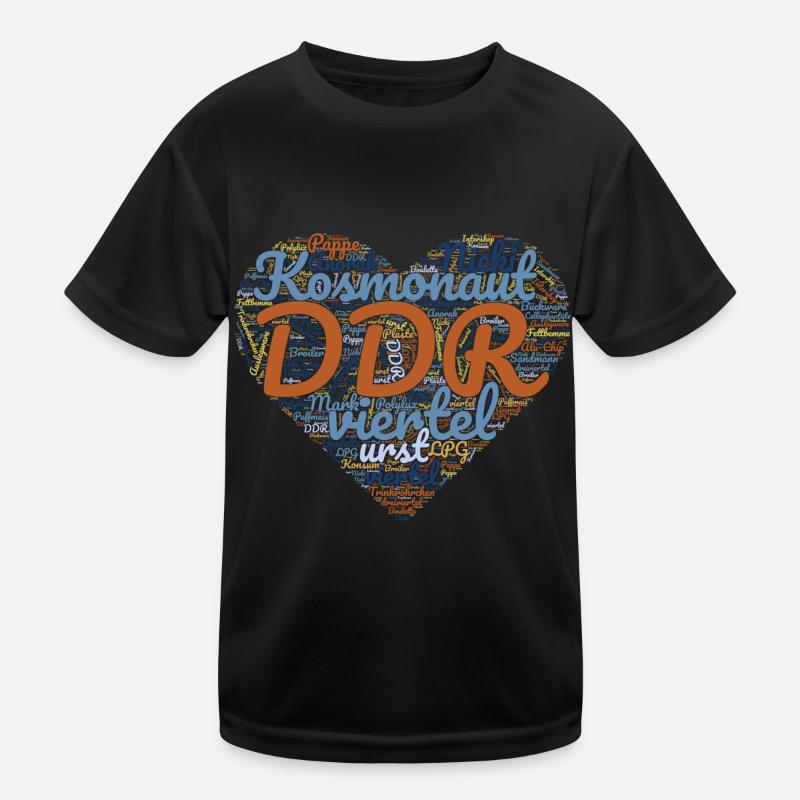 DDR Ostalgie Herz Kinder Funktions-T-Shirt