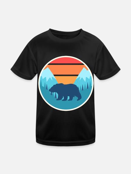 Rétrospective du coucher de soleil sur les montagnes de l'Ours - T-shirt sport Enfant - noir - Devant