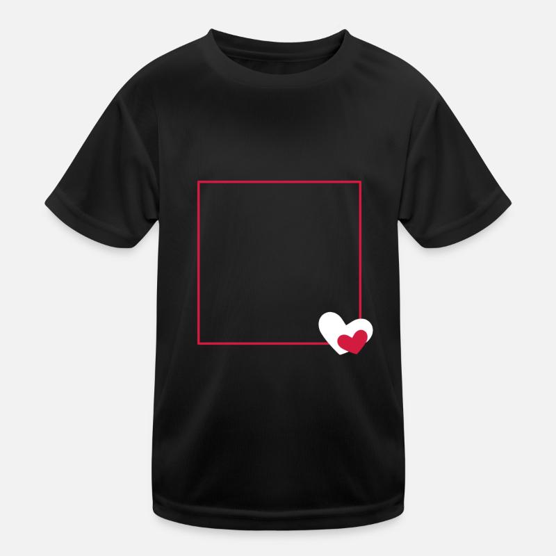 Heart frame ornament line customizable Kids Functional T-Shirt
