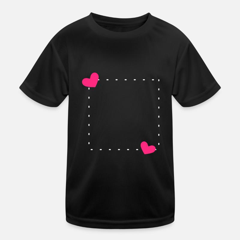 Heart Frame Ornament Line Kids Functional T-Shirt