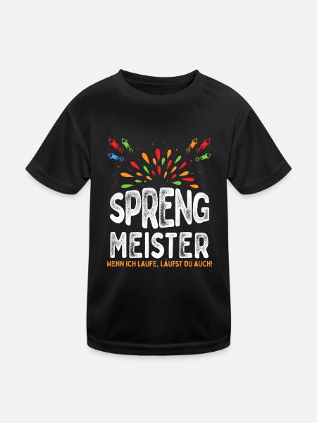 Sprengmeister Silvester Geschenk Spruch - Kinder Funktions-T-Shirt - Schwarz - Vorne