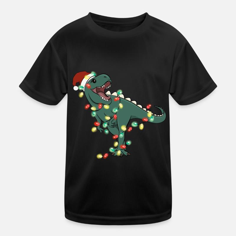 Lumières de Noël Dinosaure Noël T-shirt sport Enfant