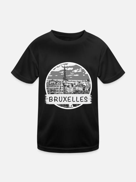 Brussels City - Kids Functional T-Shirt - black - Front