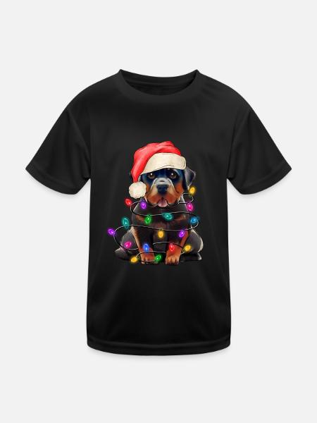 Christmas Dog - Kids Functional T-Shirt - black - Front