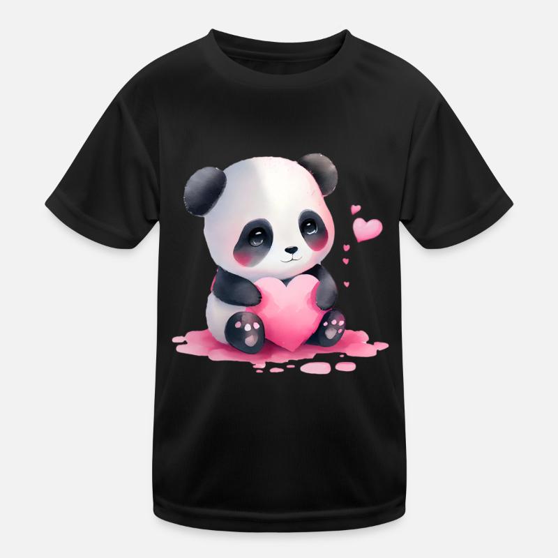 Panda Valentinstag Geschenk Kinder Funktions-T-Shirt