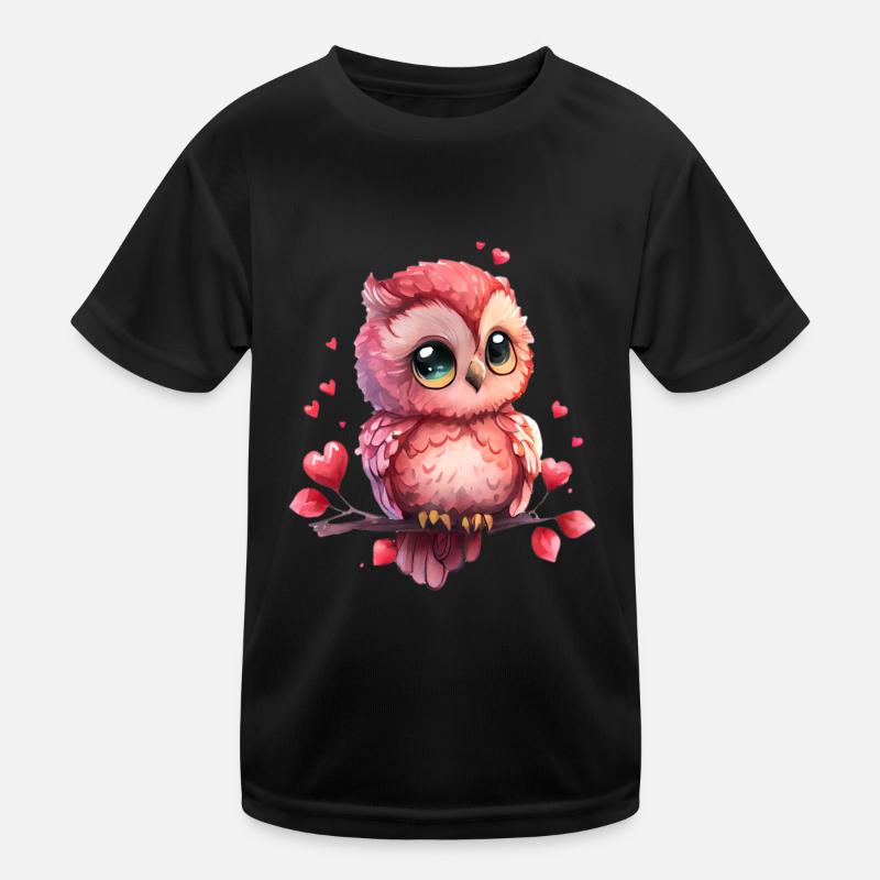 Eule Valentinstag Geschenk Kinder Funktions-T-Shirt