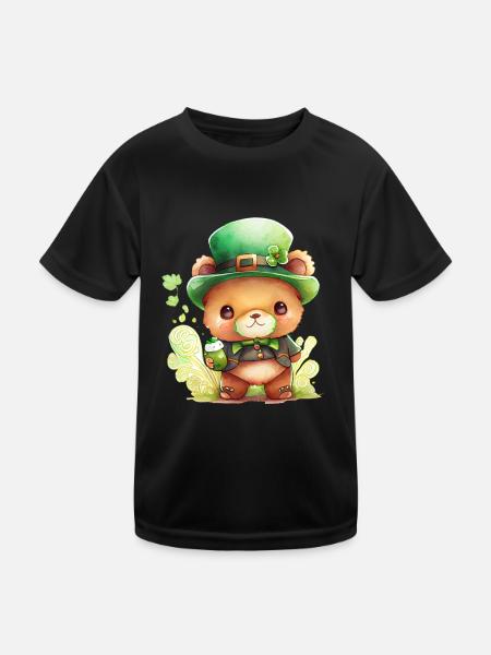 St Paddy’s St Patricksday St Patrick Day - T-shirt sport Enfant - noir - Devant