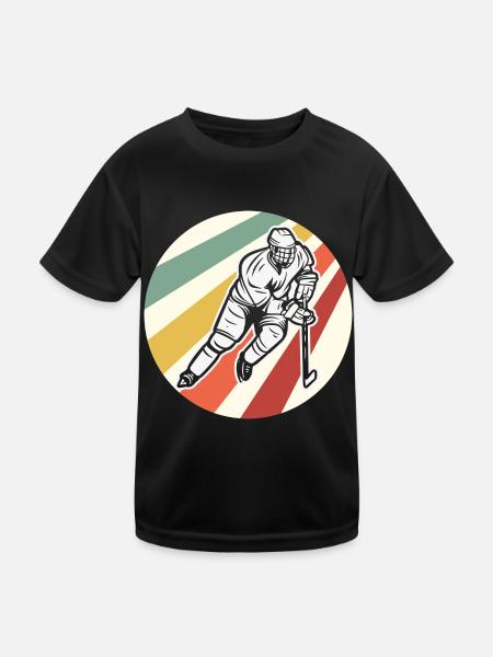 Eishockey Ice Hockey - Kinder Funktions-T-Shirt - Schwarz - Vorne