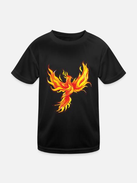 Phoenix Bird Mythical Creatures - Kids Functional T-Shirt - black - Front