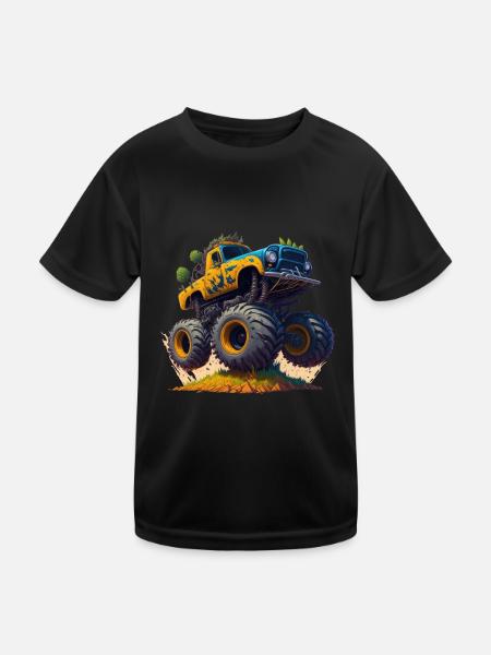 Monster truck - T-shirt sport Enfant - noir - Devant