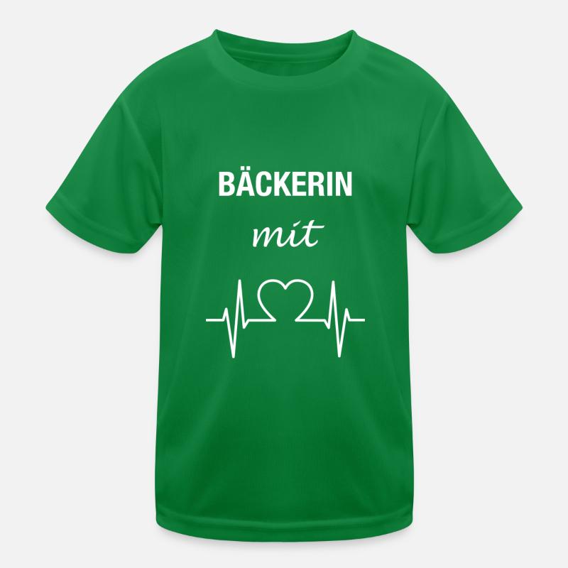 Bäckerin Herzschlag Backen Kinder Funktions-T-Shirt