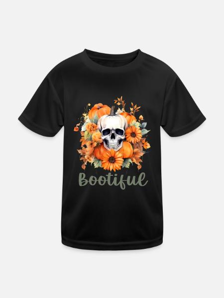 Halloween Pumpkin Horror - Kids Functional T-Shirt - black - Front