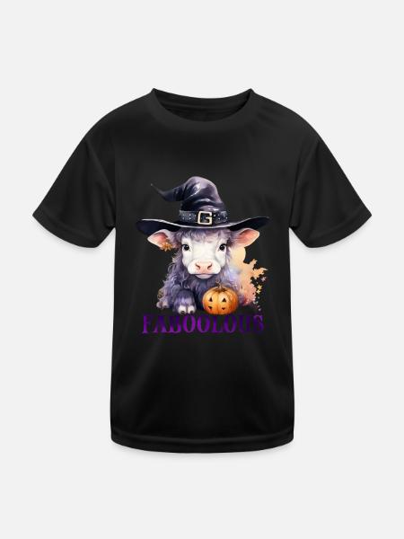 Halloween Pumpkin Horror - Kids Functional T-Shirt - black - Front