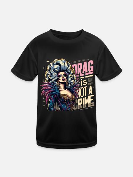 Exclusive Drag Culture and Drag Queen Inspired - Kids Functional T-Shirt - black - Front