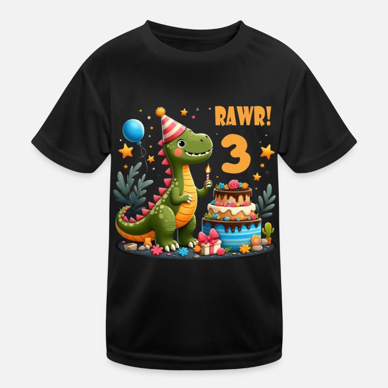 3. Geburtstag Kind Dino Stegosaurus Dinosaurier Kinder Funktions-T-Shirt