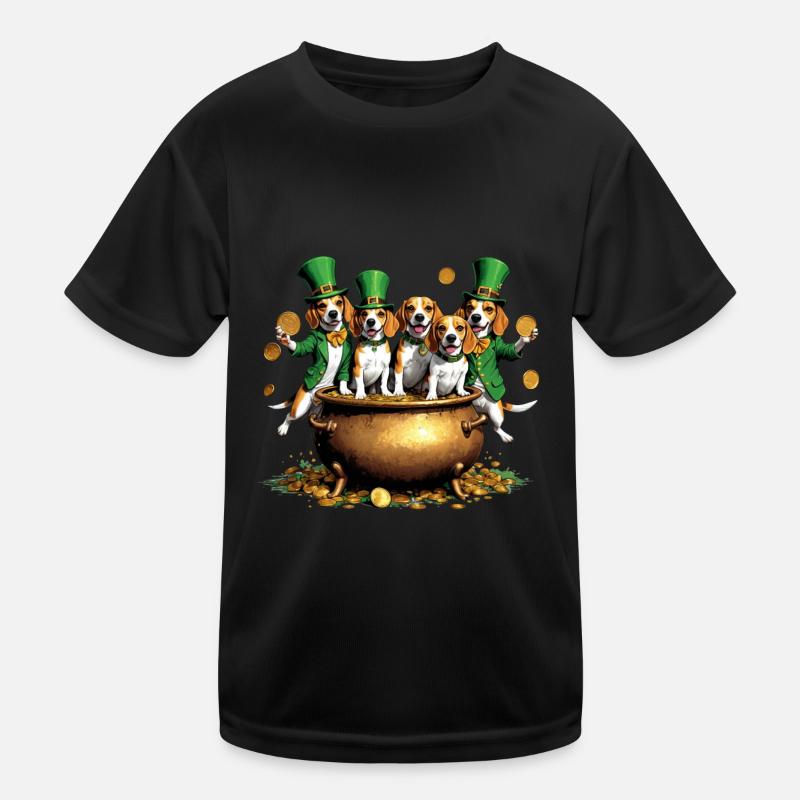 St. Patrick's Day Beagle I Irish Celebration Kinder Funktions-T-Shirt