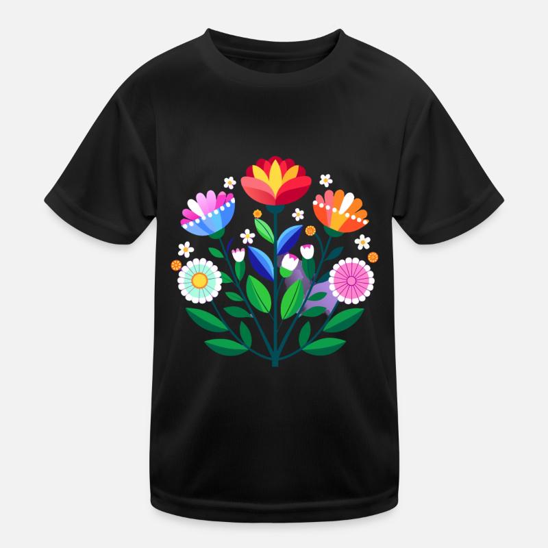 subtle bi pride flowers - Kids Functional T-Shirt - black