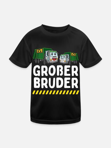Großer Bruder 2024 Lastwagen - Kinder Funktions-T-Shirt - Schwarz - Vorne