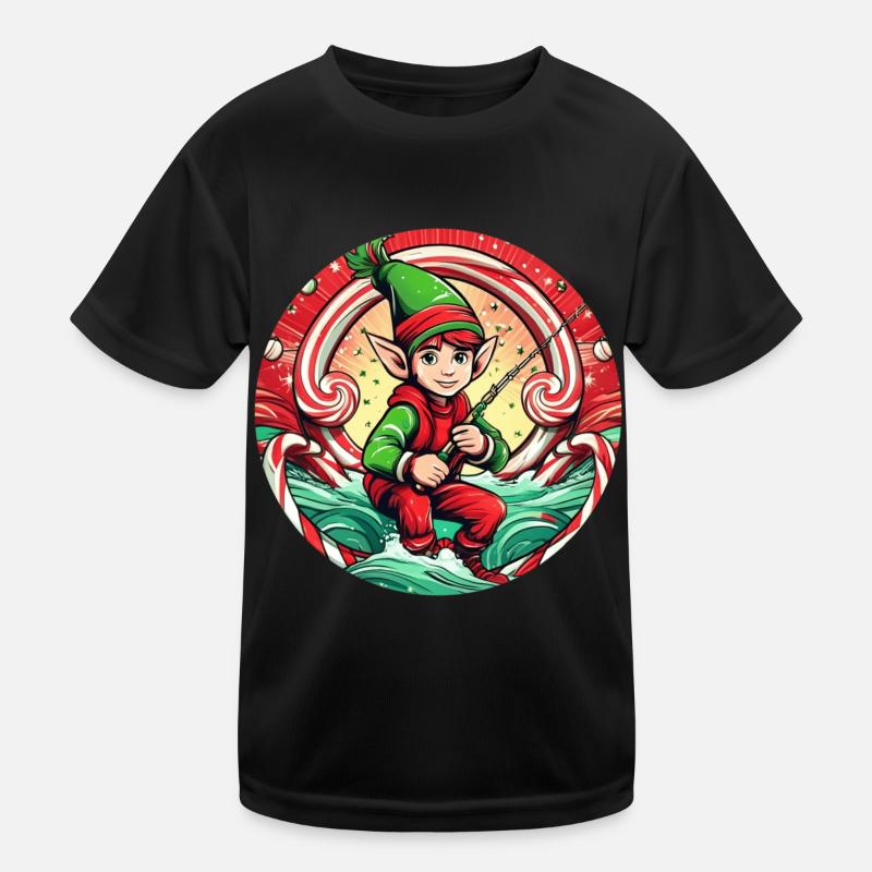 Pêche aux elfes de Noël T-shirt sport Enfant