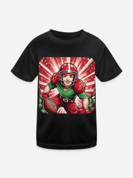 Christmas Elf American Football - Kids Functional T-Shirt - black - Front