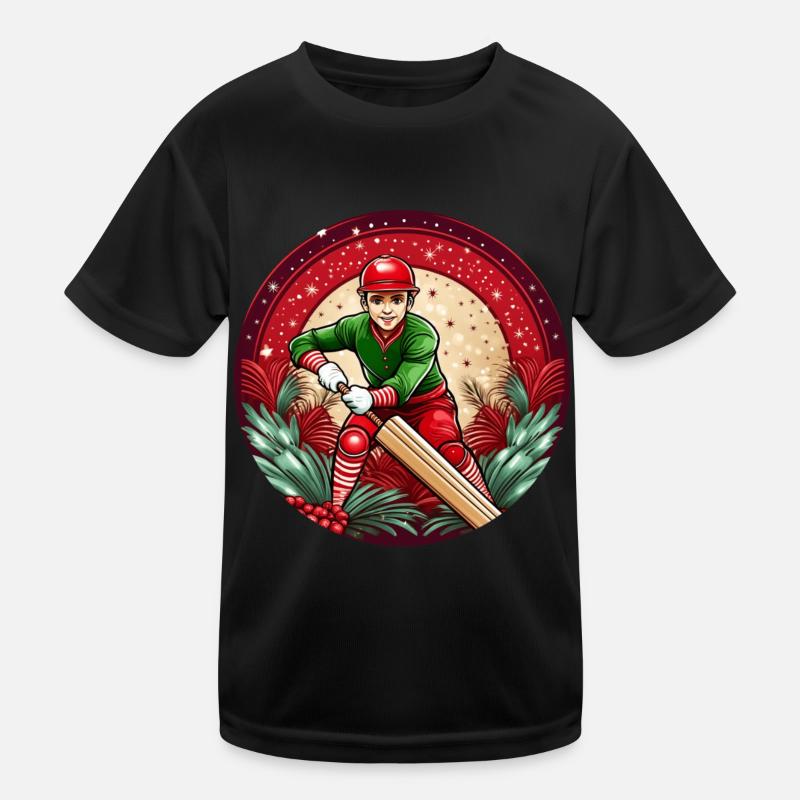 Weihnachtself Cricket Kinder Funktions-T-Shirt