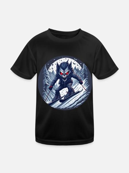 Gruseliges Halloween-partykostüm Werwolf-ski - T-shirt sport Enfant - noir - Devant
