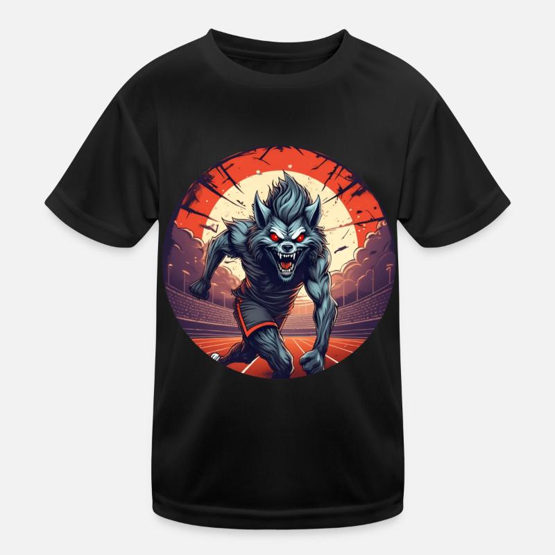 Gruseliges Halloween-partykostüm Werwolf Läuft Kinder Funktions-T-Shirt