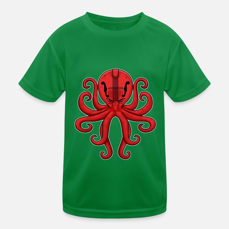 Mandolin Bluegrass Gift Octopus Mandolin Kids Functional T-Shirt