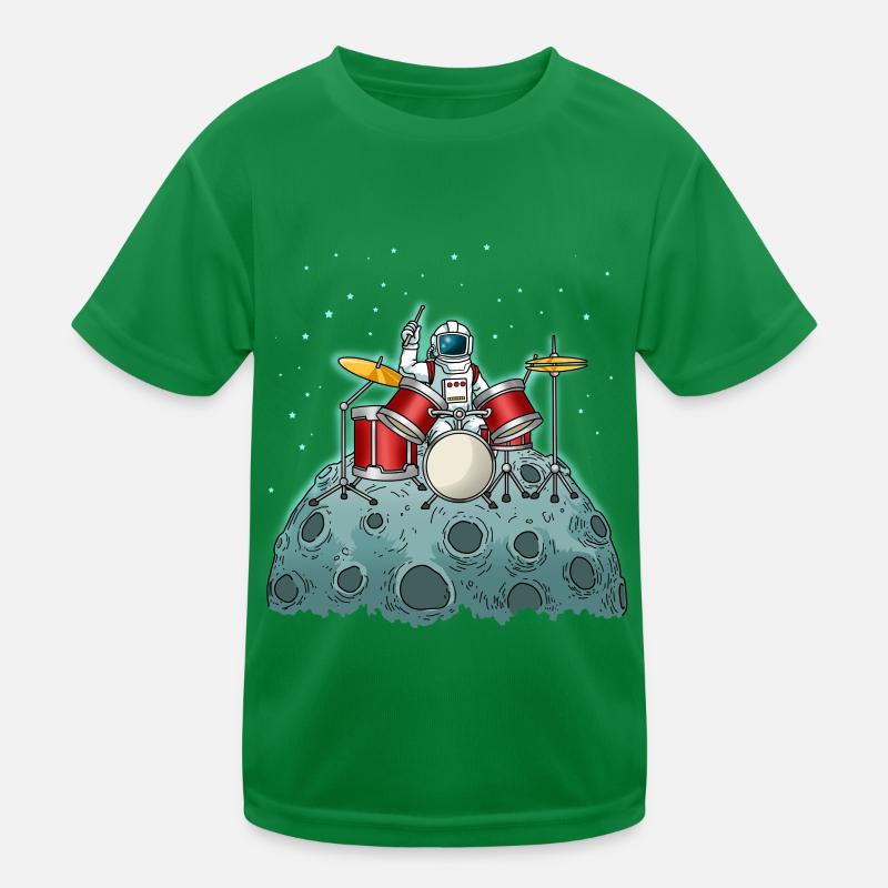 Drummer Shirt Kinder Astronaut Drums Schlagzeug Kinder Funktions-T-Shirt