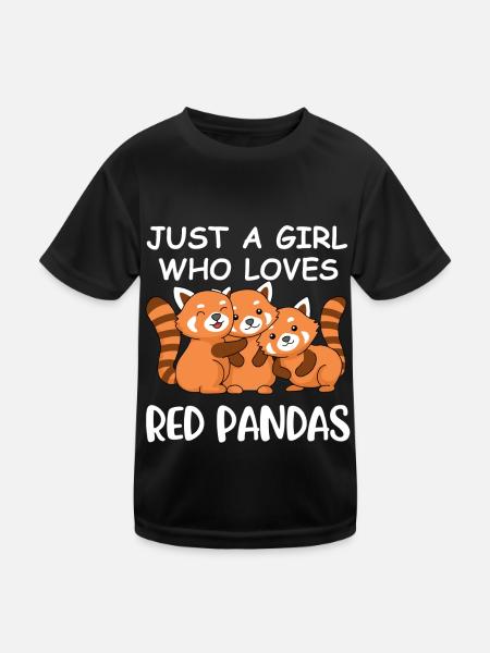 Red Panda Cadeau Fille Femmes Panda Rouge - T-shirt sport Enfant - noir - Devant
